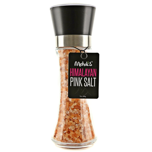 HIMALAYAN ROCK SALT PREMIUM CERAMIC GLASS GRINDER 200 G - Himalayan salt premixes glass grinder 