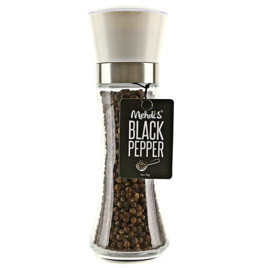 BLACK PEPPER PREMIUM CERAMIC GLASS GRINDER 95 G - Himalayan salt premixes glass grinder 